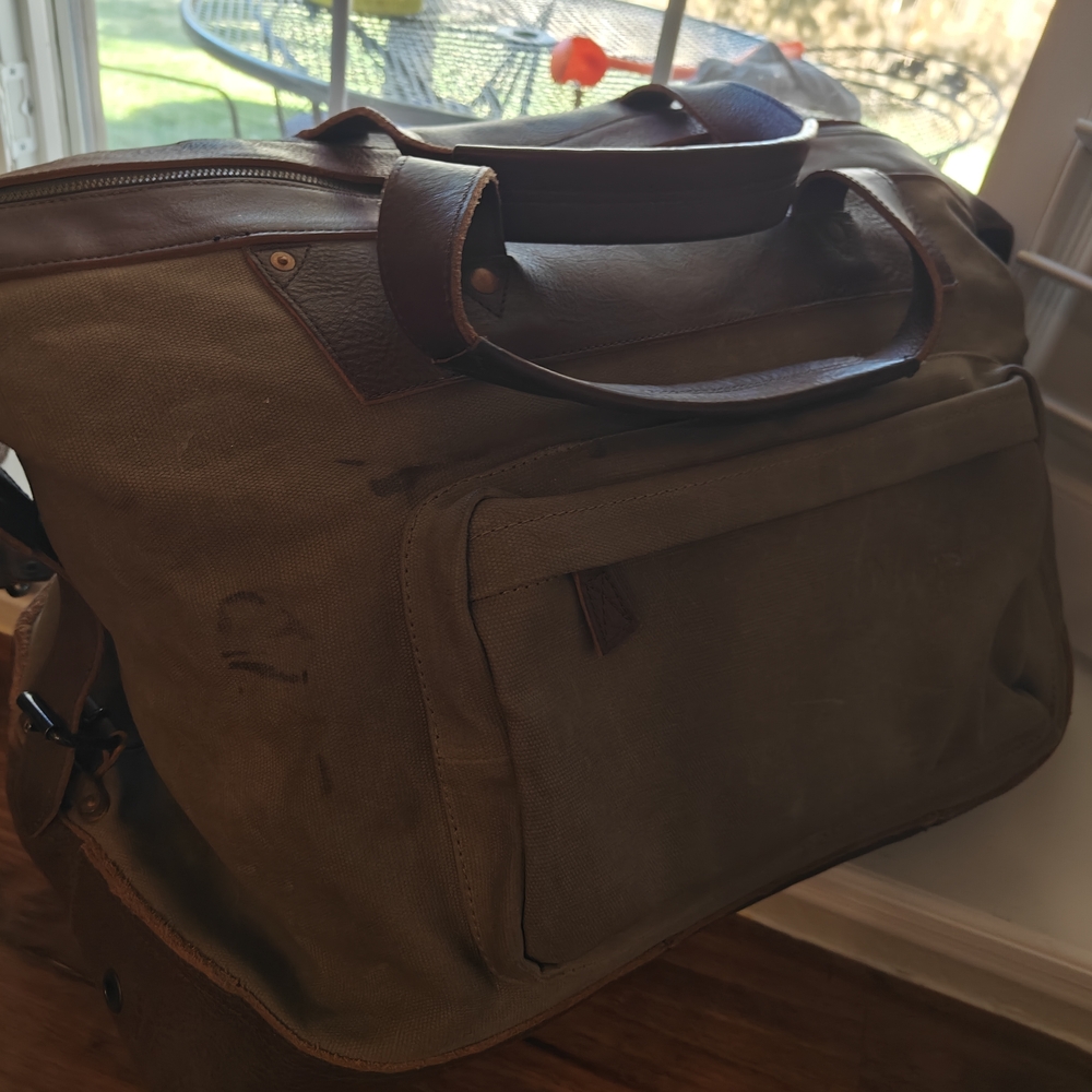 Dakota Waxed Canvas Oversized Weekend Bag - Picture 2 of 4